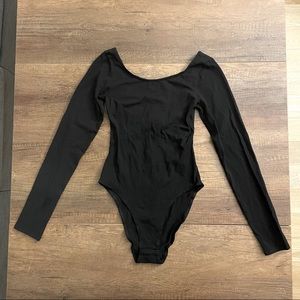 H&M Long-sleeved low back bodysuit, Black XS / NWT